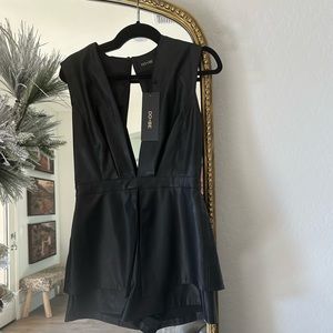 New boutique,  leather black romper